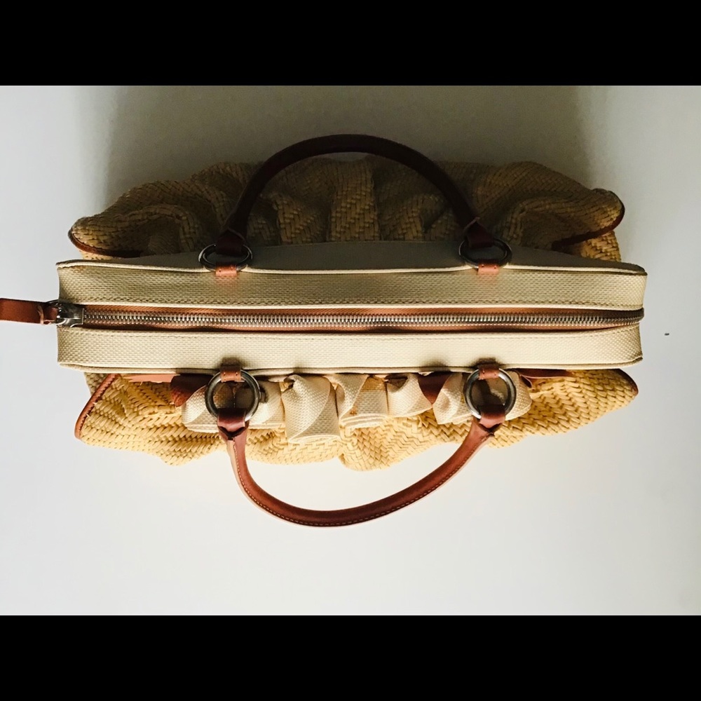 Valentino Garavani Beige and Brown Woven Satchel - Picture 6 of 13